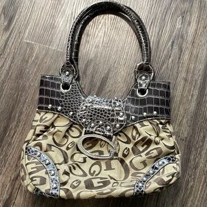 Brown snake skin guess handbag
